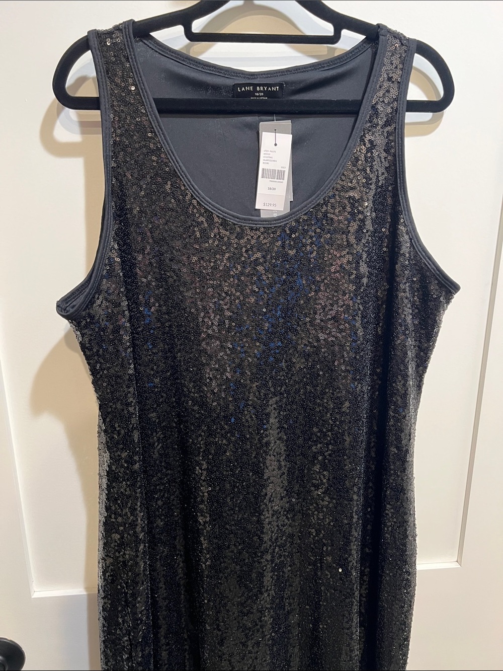 Lane Bryant Black Sequin Scoop Maxi Dress